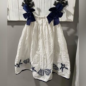 T.J.Maxx White and Navy Kids Formal Dress